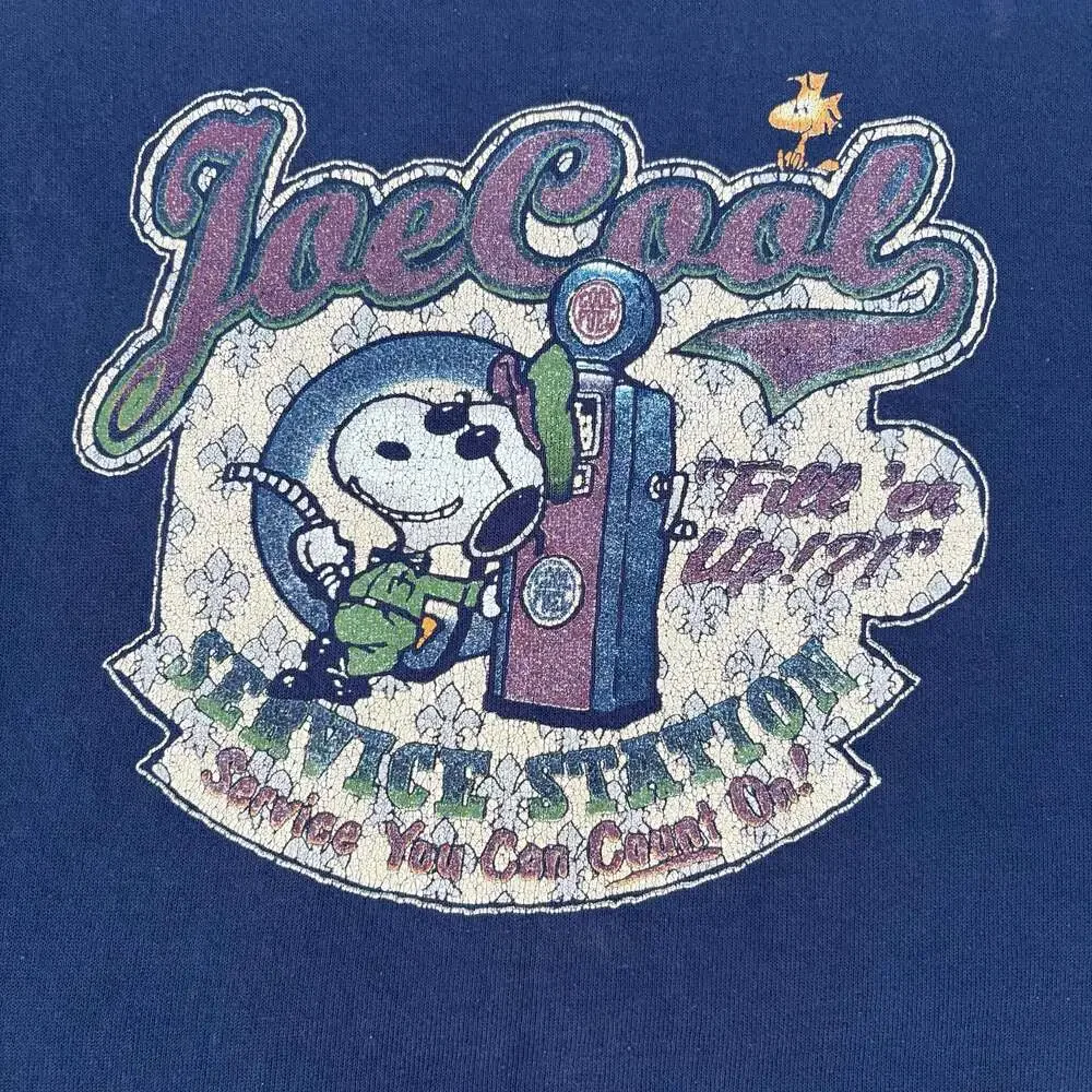 Vintage Joe Cool Snoopy Service Station Graphic Sweatshirt Made in USA